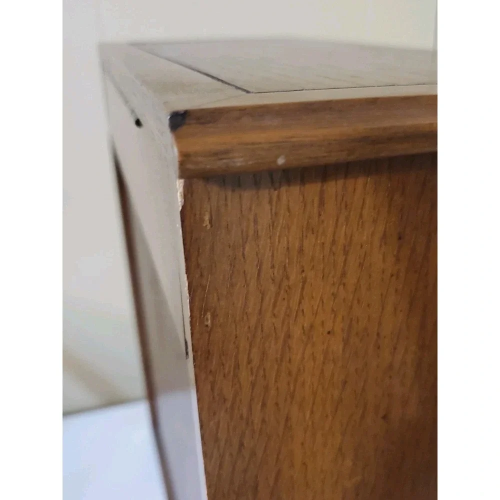 Vtg Tall Jewelry Box With 6 Drawers Mirror Cabinet Hangers Ring & Earring Holder
